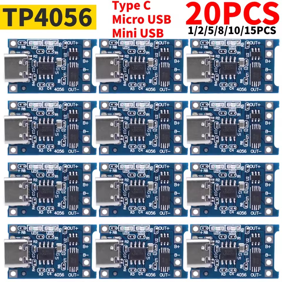 Tp4056 Module - 1-20 個 Type-c/マイクロ/ミニ USB 5V 1A