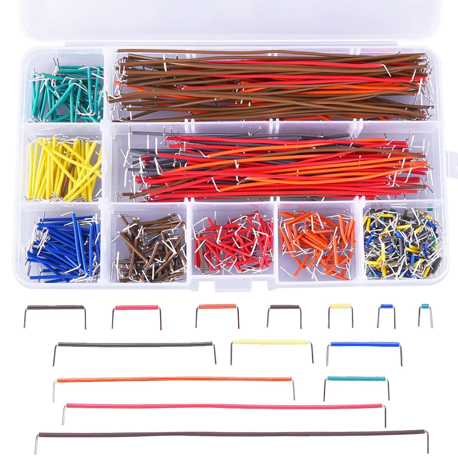 Breadboard 400 Point - 収納ボックス付きジャンパーワイヤーキット、アソートプレッドブレッドボード、560ピース、14長さ
