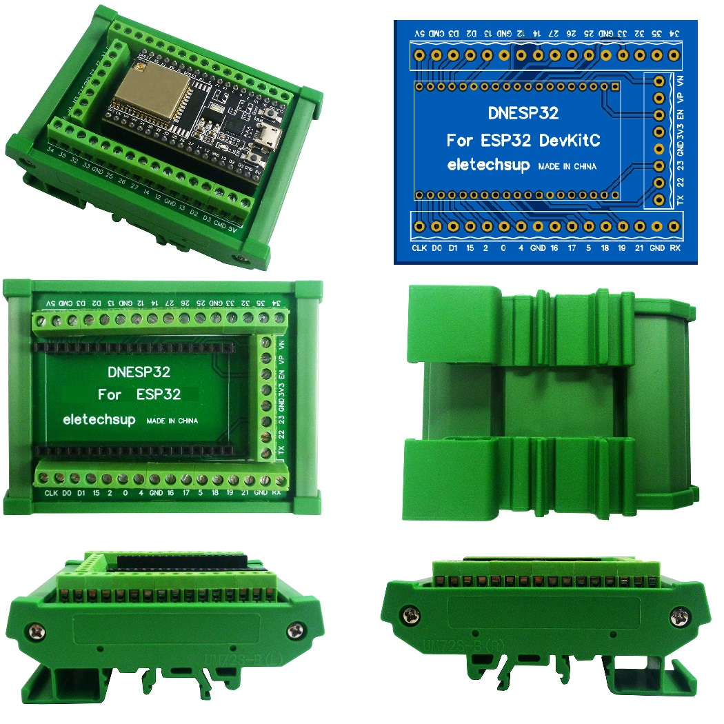 Screw Terminal Block - ESP32 DIN レールマウントネジ端子台アダプター ESP32S ESP WROOM