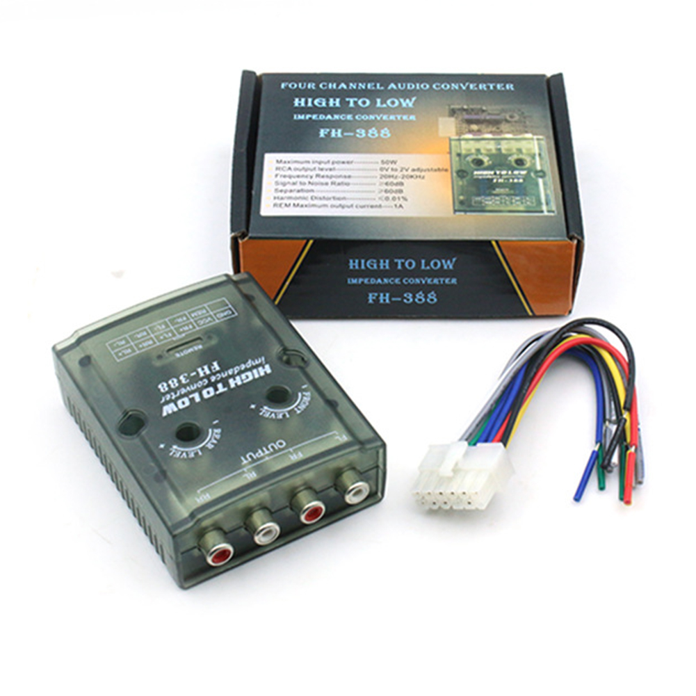 Boost Converter - PH388カーオーディオ4チャンネルハイローコンバーター、正確なパラメーター設計と低音ブースト機能付きで、ほとんどの車に対応