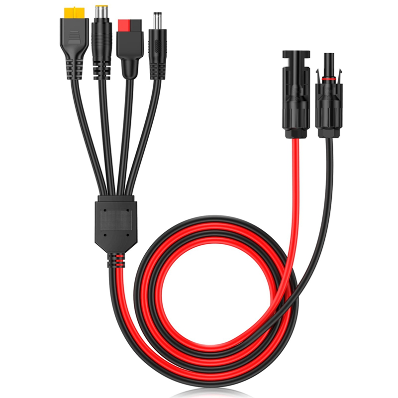 Ipex Connector - A01F-4-In-1 ソーラーパネルコネクタ延長ケーブルスプリッター アンダーソンコネクタ用 DCアダプター電源プラグ XT60メスコネクタ