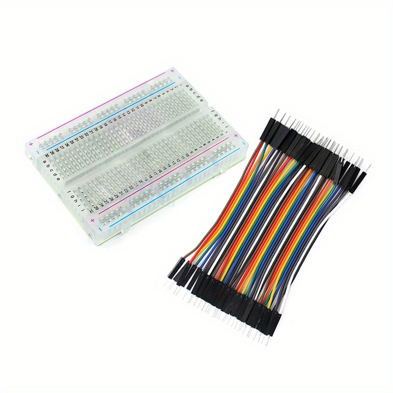 Breadboard 400 Point - 透過的なミニブレッドボードキット,バッテリーレス,練習用ボード,オスからオス,デュポン,ジャンパー線,400ポイント,10cm, 1個