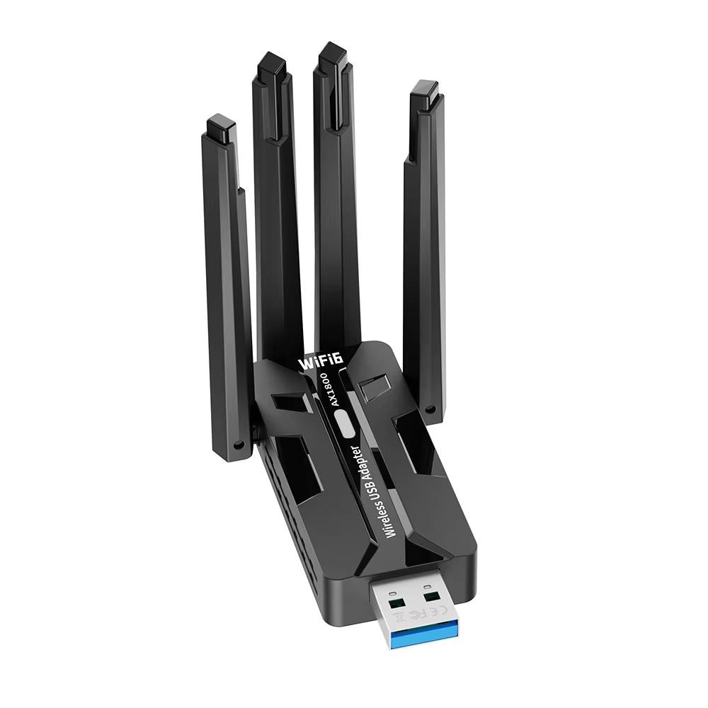 Antenna 2.4Ghz - WiFi 6 USBアダプター 1800Mbps デュアルバンド 5GHz