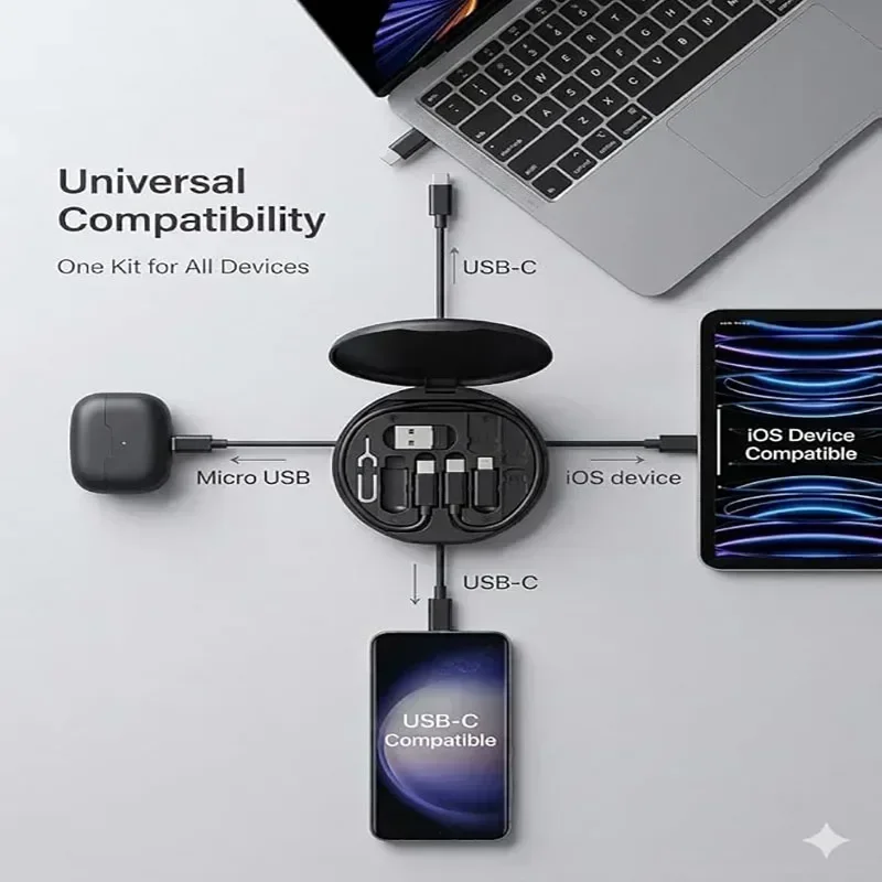 60W急速充電ケーブルキット、内蔵式スマートフォンスタンド、 - Micro Usb Cable のレビューと価格