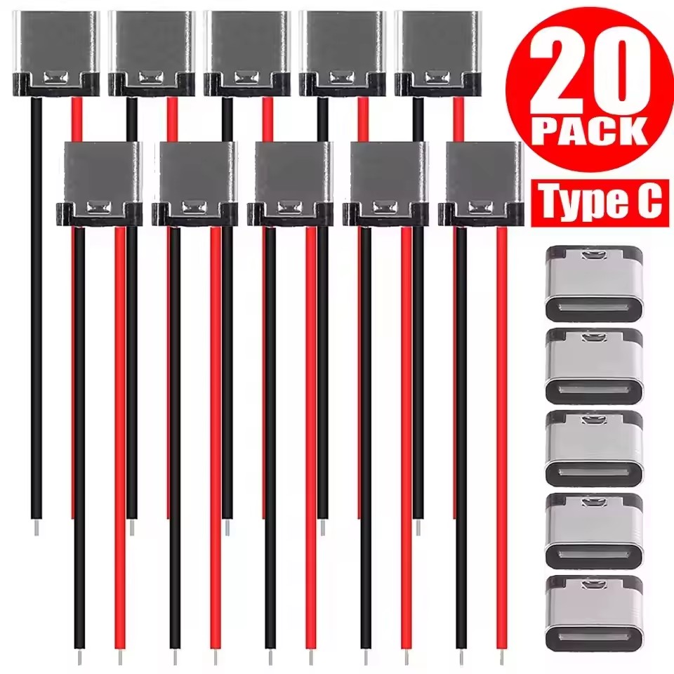 ベアボードタイプ、Type-Cメス、防水仕様、2ピン、はんだ - Usb C Cable のレビューと価格