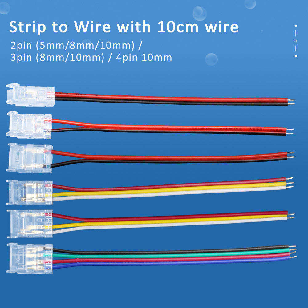 無はんだ LED コネクタ 2 ピン 5 ミリメートル 8  - Jumper Wire Kit のレビューと価格