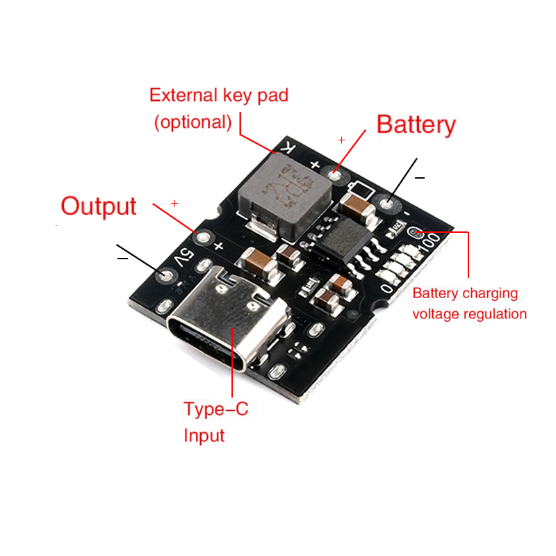 タイプ C USB 5V 2A ブーストコンバータステップア - Li Ion Charger Module のレビューと価格