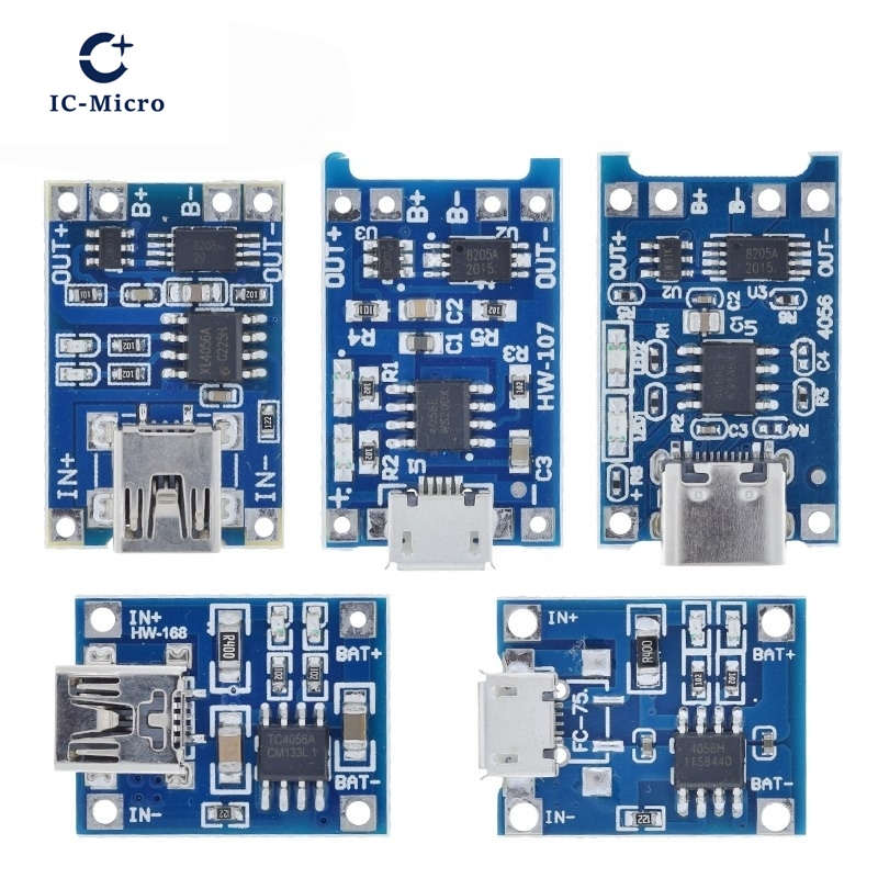 1/5 個 5V 1A マイクロ/タイプ-c/ミニ 1865 - Tp4056 Module のレビューと価格