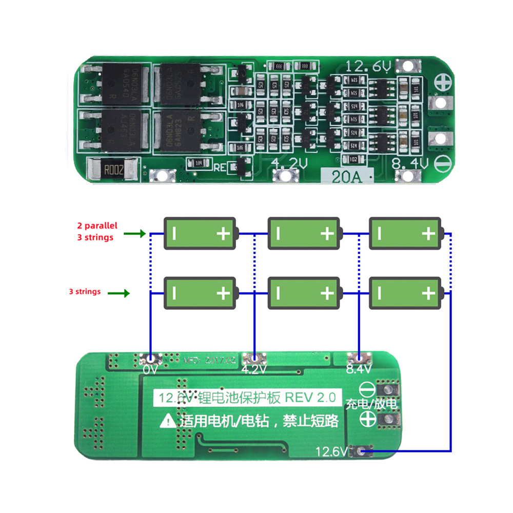 ドリルモーター用PCBMS保護ボード,3s 20a li-i - Li Ion Charger Module のレビューと価格
