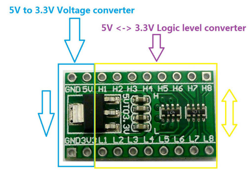 5個入り 8チャンネル IIC/I2C ロジックレベル変換器 - Ams1117 Module のレビューと価格
