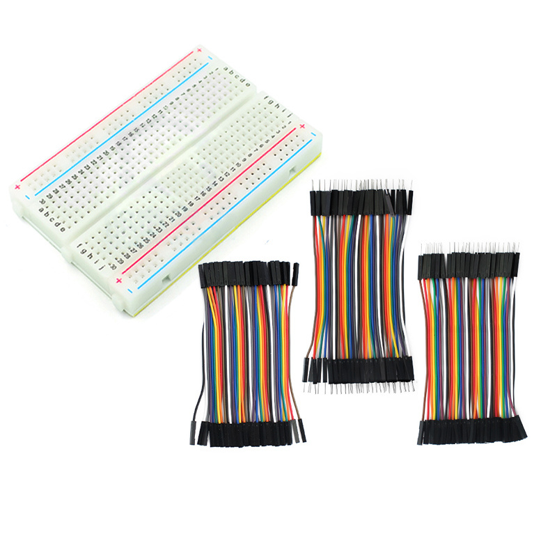 400 ポイント ブレッドボード キット、デュポン ケーブル - Breadboard 400 Point のレビューと価格