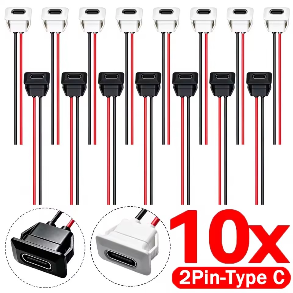 Type-Cメス型防水USB-Cジャックソケット、2ピン、3 - Usb C Cable のレビューと価格