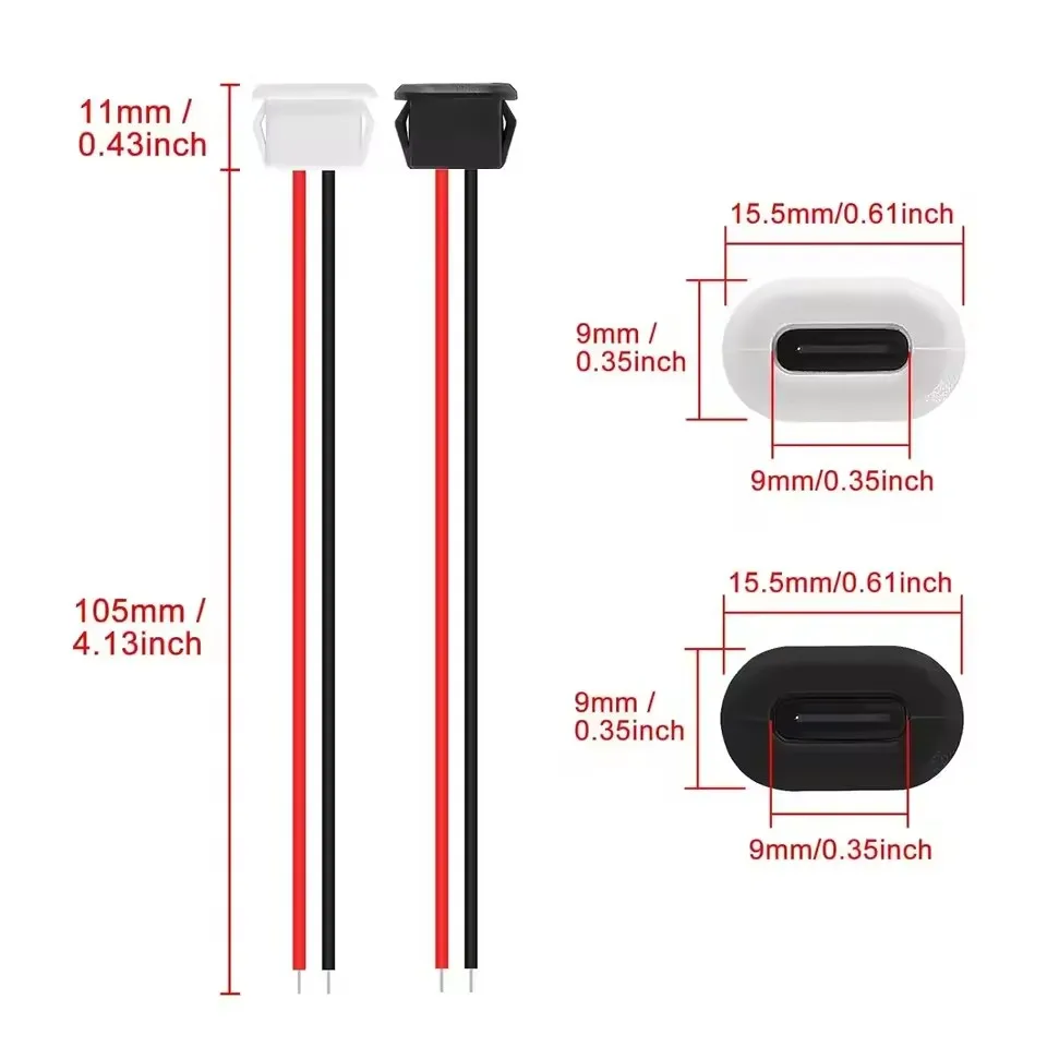 Type-Cメス型防水USB-Cジャックソケット、2ピン、3 - Usb C Cable のレビューと価格