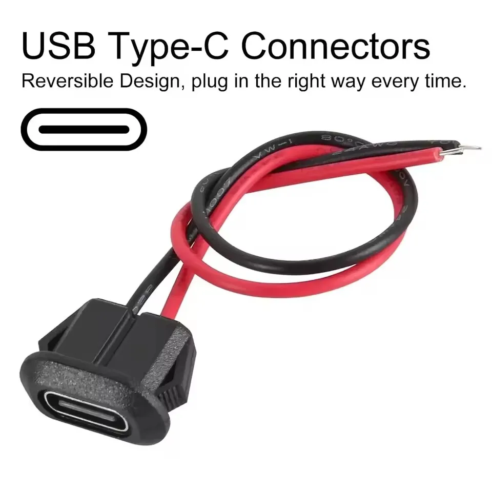 Type-Cメス型防水USB-Cジャックソケット、2ピン、3 - Usb C Cable のレビューと価格