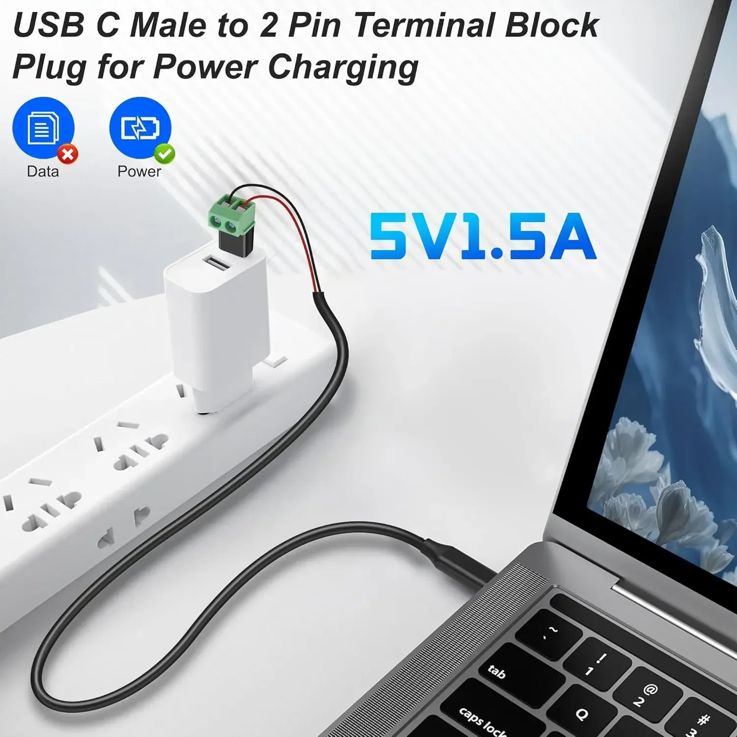 1-4個 はんだ付け不要プラグ USB C - 2ピン端子ア - Screw Terminal Block のレビューと価格